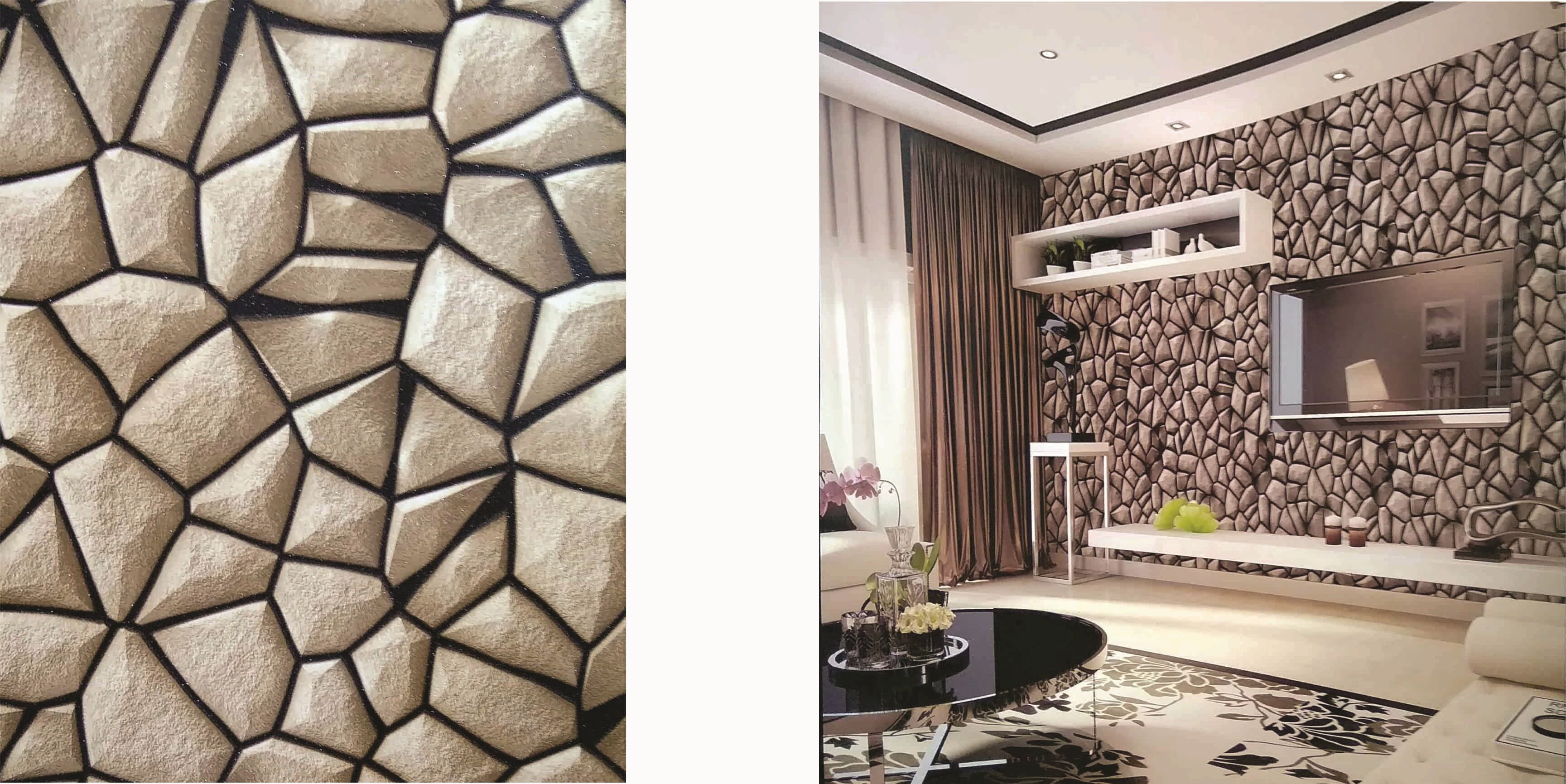 Brick and Stone wallpaper for Living Room